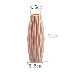 Nordic Modern Plastic Flower Vase - White Pink Blue Decorative Pot for Living Room Flower Arrangement