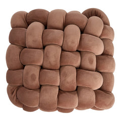 Set of 2 Twisted Knit Square Throw Pillow Cushion – Handmade Style Braided Texture Decorative Seat Pad for Dining Chair, Bench & Window Seat, Soft Polyester Fill, Plush Home Accent (30 x 33 x 12cm)
