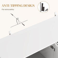 Sideboard Buffet Cabinet, Modern Kitchen Storage Cabinet with 4 Doors And Adjustable Shelves, Living Room Cabinet with Metal Legs for Hallway, White, Closet Storage System, Home Storage, Suitable for Storing Clothes And Books in The Living Room And Bedroo