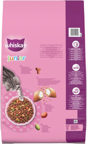 7kg Whiskas Kitten Junior Complete Dry Cat Food Chicken Cat Biscuits