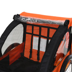 2-Seat Child Bike Trailer Bicycle Wagon for Kid W/ Seat Belt Hitch Coupler