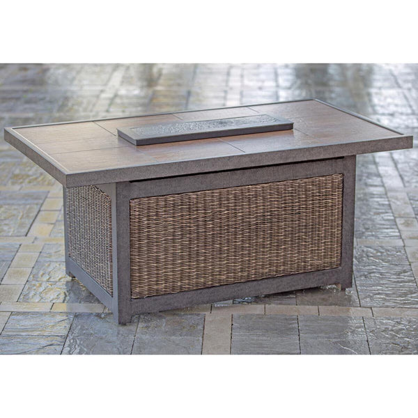 Agio Brentwood 4 Piece Woven Deep Seating Fire Set + Cover