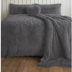 Teady bear Long Cord Microfiber Duvet Set | Hotel-Quality Comfort with Button Closure & Corner Ties | Machine Washable for Easy Care | Single, Double, King, Super King Sizes Available