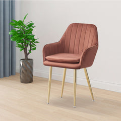 MOF Velvet Dining Chairs Kitchen Chairs Living Room Chairs with Sturdy Metal Legs Reception Chairs with Backrest and Padded Seat