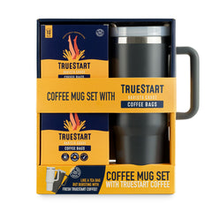 Truestart Coffee Travel Mug Set with Coffee Bags in Light