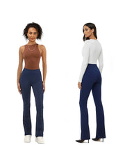 Ladies Flared Trousers Stretch Fit Comfort Fit High-Waisted Flared Pants Suitable For Nurses, Carers, Teachers, School Uniform, Yoga, Travel, Casual, Office Wear