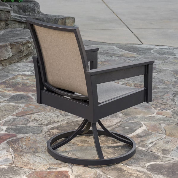 Sunvilla Fairchild 7 Piece Sling Dining Patio Set + Cover