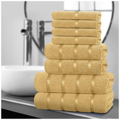 8pcs Egyptian Cotton Towel Set | Quick-Drying & Highly Absorbent | Includes 8 Towels | Sophisticated Design | 15 Elegant Colours | Machine Washable