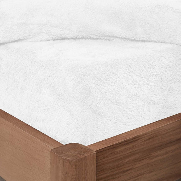 Brentfords Teddy Fleece Fitted Bed Sheet Plain Thermal Warm Soft Luxury Bedding, Charcoal Grey - Double