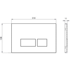 Tavistock Square Dual Flush Plate in Black