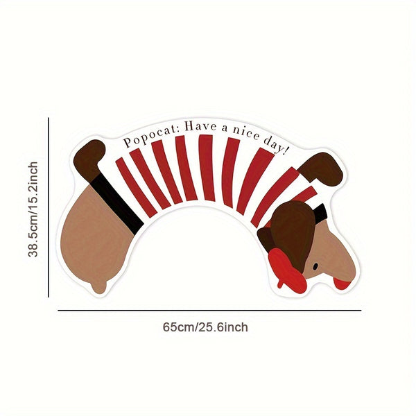 1pc Cute Dachshund Bathroom Mat, Silica Gel U-Shaped Non-Slip Absorbent Foot Mat, Hand Wash Only, Soft PVC Material, Home Decor