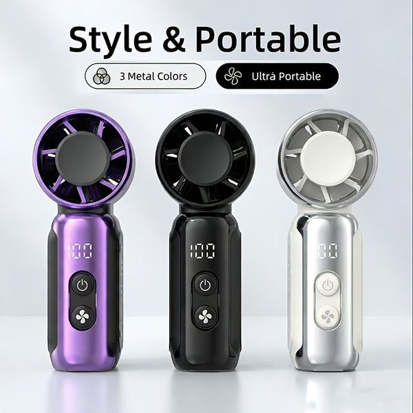 2026 New Mini Handheld Portable Quiet Bladeless Fan, USB Rechargeable Pocket Fan, Suitable for Outdoor, Travel, and Office Use, Travel Accessory