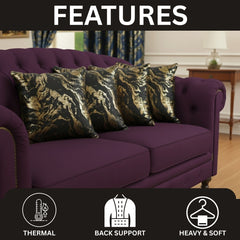 Set of 4 Marble Style Cushions Filled, Soft Decorative Pillows for Sofa, Couch, Bed & Living Room, Modern Gold Marble Pattern Accent for Home Décor