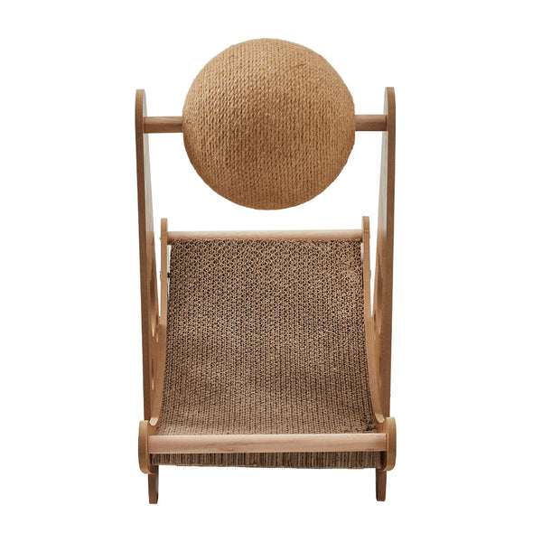 Cat Ball Scratcher with Solid Wood Stand Interactive Climbing Frame for Indoor Cats Durable Handwrapped Protecting Furniture Fun Exercise for Kittens and Pets
