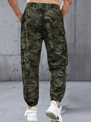 Men's Three-pc Cargo Pants, Solid Color Multi-Pocket Casual Outdoor Sports Trousers, Suitable for Spring, Summer, and Autumn