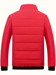 Men's Casual Collar Fashion Coat Men's New Young and Middle-aged Autumn and Winter Plus Velvet Padded Warm -padded Jacket.
