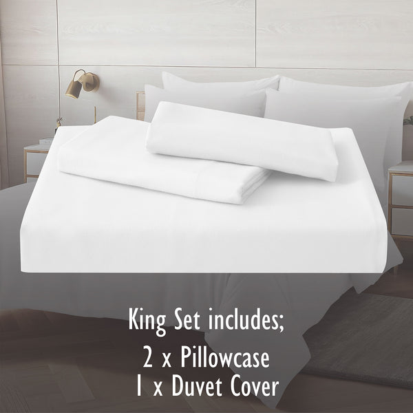 Duvet Cover Set with Matching Pillowcase Microfibre Wrinkle Resistant with Quick Popper Fastening