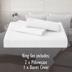 Duvet Cover Set with Matching Pillowcase Microfibre Wrinkle Resistant with Quick Popper Fastening