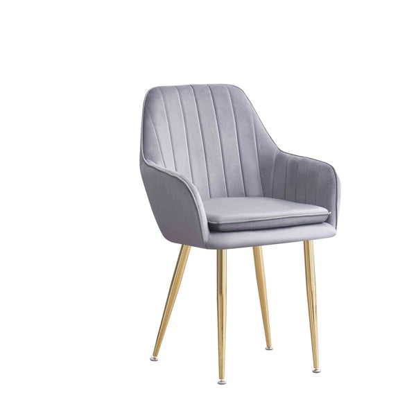 MOF Velvet Dining Chairs Kitchen Chairs Living Room Chairs with Sturdy Metal Legs Reception Chairs with Backrest and Padded Seat
