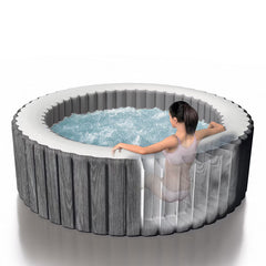 Intex Purespa Greywood Deluxe 6 Person Inflatable Hot Tub