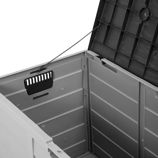 290L Lockable Waterproof Storage Box – Heavy-Duty Outdoor Deck Chest with Wheels Garden & Patio Recycling Bin Organizer for Tools, Cushions (112*49*54cm)