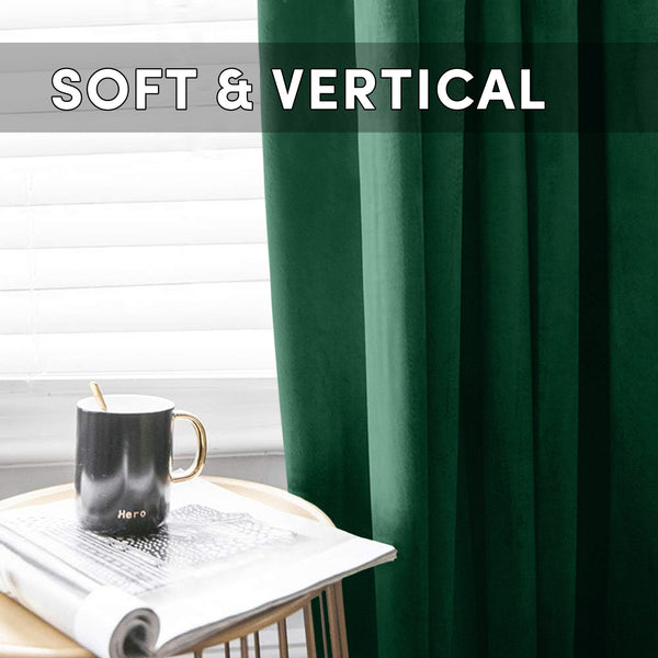 2pc Luxury Velvet Curtain Panels with Free Matching Velvet Cushion Cover – Thermal Insulated Grommet Top Drapes, Energy Saving Curtain Panels for Bedroom & Living Room Home Decor, Perfect Holiday Gift