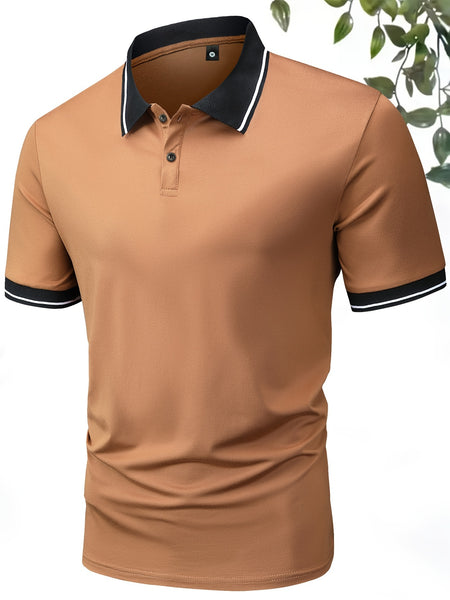 4pcs Set of Summer Lapel Men'S Polo Shirts Solid Color Short Sleeve Multicolor Golf Shirts Workwear Casual Athletic Wear Men'S Top