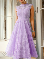 New Elegant Lace Flared Dress for Women