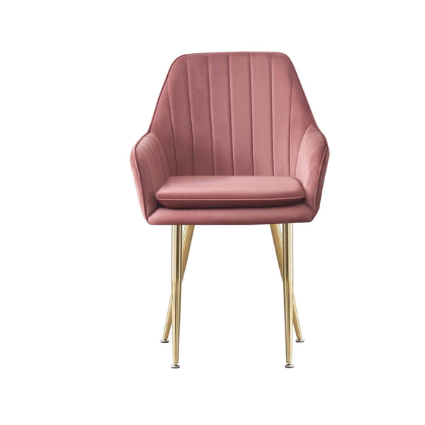 MOF Velvet Dining Chairs Kitchen Chairs Living Room Chairs with Sturdy Metal Legs Reception Chairs with Backrest and Padded Seat