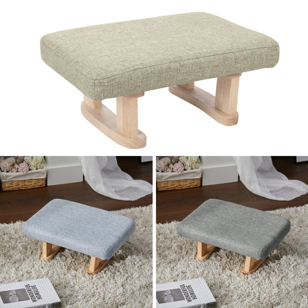 Small Linen Padded Stool Sofa Side Footstool Footrest Hallway Shoe Stool Living Room Bedroom Stool Seat