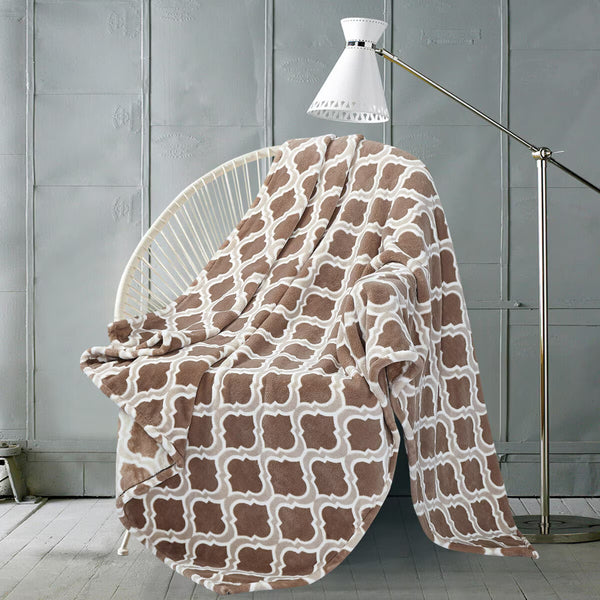 Monte & Jardin Printed Velvet Throw in 3 Designs, 152 X 177 Cm