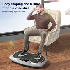 Smart Fat Elimination Vibration Plate | 300W Quiet Engine | 120 Speed Settings | Tension Rope | Silvery EU Standard | Fitness Support Vibration Device, Without Battery