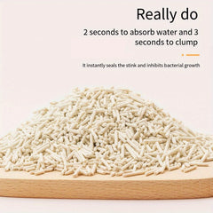 2.4Kg/6L Tofu Cat Litter Clumping, Toilet Flushable Easy Clumping Tofu Litter, 2mm