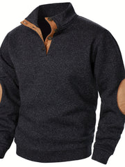 Men'S Long-Sleeve Casual Knit Shirt with a Stand Collar for Autumn And Winter, Suitable for Golf And Camping, Sold in a Set of Three