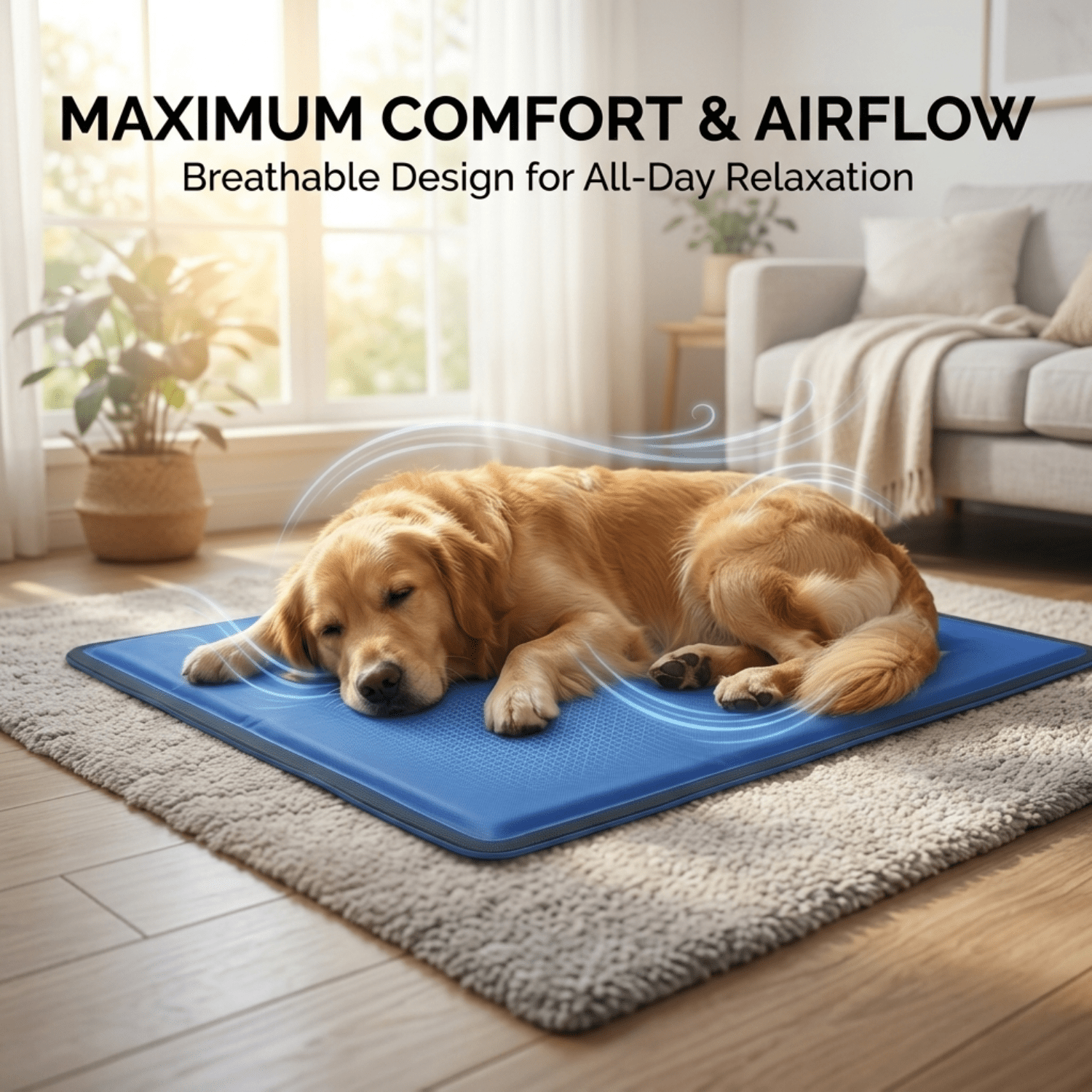 Pet Cooling Mat for Dogs & Cats – Self-Cooling Gel Pad, Comfortable & Portable Cooling Bed, Durable Waterproof Pet Mat for Summer (45 x 60 cm)