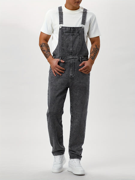 Men'S Casual Washed All-Match Denim Overalls