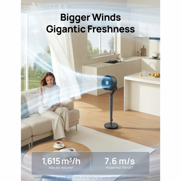 DREO Turbopoly™ 350S Smart Pedestal Fan with 3D Oscillation