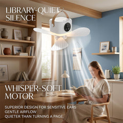 7200mAh Rechargeable Camping Fan with LED Light, USB Ceiling Tent Fan with 4 Speeds, Remote Control, Timer, Detachable Blades, Portable Outdoor Car Camping Fan