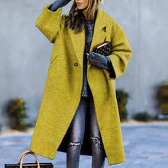 Women'S Elegant Long Winter Coat with Plush Collar - Solid Color Warm Winter Coat, Soft Faux-Fur Trim, Structured Fit & Smooth Texture, Cozy Outerwear for Fall and Winter 2025, Casual to Formal Outfits (, Brown, Grey, Navy