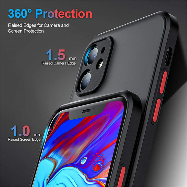 Phone Case - High-Quality Minimalist Frosted Black Phone Cover - Resists Fingerprints, Offers Lens Protection, Features Accurate Cutouts, Provides Full Coverage & Scratch Resistance
