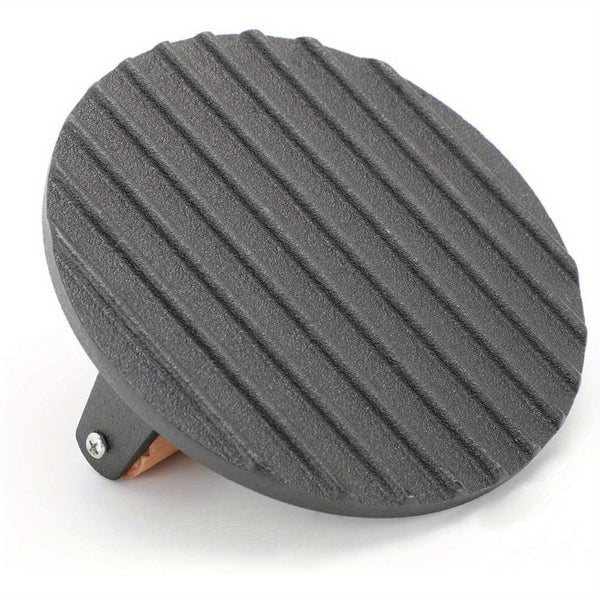 Round 7 Inch Cast Iron Grill Press with Wooden Handle - Heavy-Duty Burger Weight Press for Kitchen Use