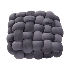 Set of 2 Twisted Knit Square Throw Pillow Cushion – Handmade Style Braided Texture Decorative Seat Pad for Dining Chair, Bench & Window Seat, Soft Polyester Fill, Plush Home Accent (30 x 33 x 12cm)
