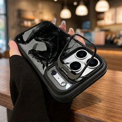 Phone Case - Rearing Horse Graphic Hybrid Magnetic Metal Kickstand Case Compatible with Magsafe for Iphone 12-17