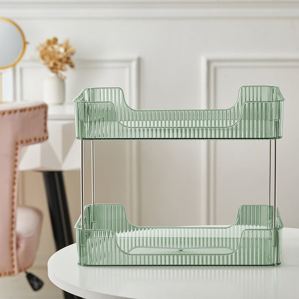 Grey/Clear/Green Stackable Makeup Storage Box with Modern Acrylic Design, Cosmetic Display Organizer for Office Desk and Dressing Table, Practical Desktop Organizer Rack for Jewelry and Lipstick, Perfect Gift Idea for Women and Girls