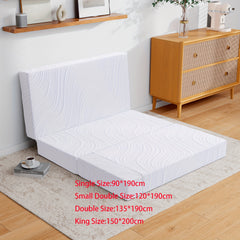 10cm/15cm Thick Folding Memory Foam Mattress Topper & Travel Bed - Single/Small Double/Double/King Size Bed in a Box, Removable Cover, Medium-Firm, Portable Foldable Mattress for, Camping, Guest Room (No Wood, Durable