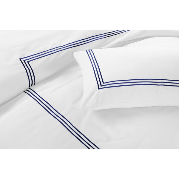 Embroided Baratta Stitch Duvet Cover Set with Matching Pillowcases - Ultra-soft Brushed Microfibre – Chic & Modern Design – Easy Care & Machine Washable