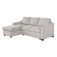 Coddle Aria Beige Fabric Convertible Sofa Bed with Chaise