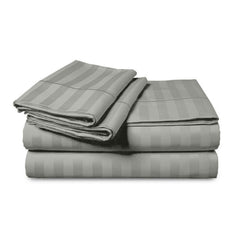 1pc Extra Deep Striped Fitted Sheet 40cm – Soft & Comfortable Microfiber Bedding, Breathable & Smooth, Machine Washable Bed Sheet Suitable for Bedroom