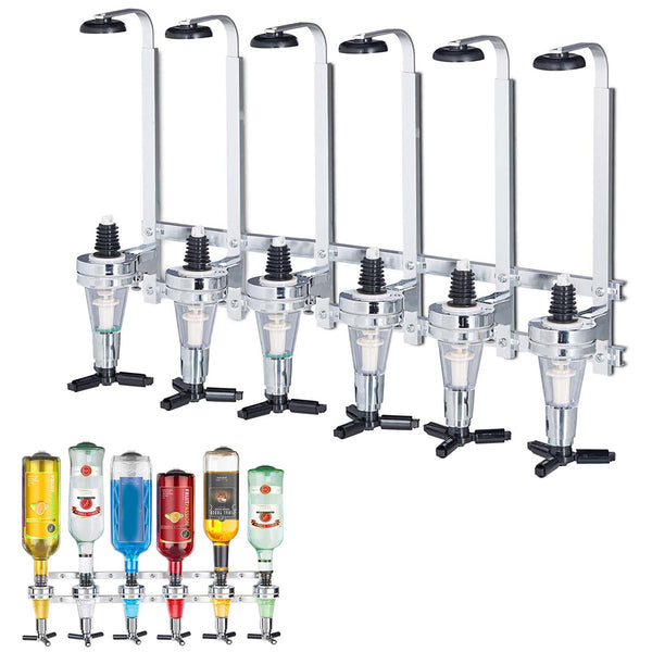 4/6 Bottle Optics for Spirits Bar Butler Wall Mounted Bottle Bracket Upside Down Drink Dispenser Stand Rack for Home Pub or Kitchen Bar, 30ml Optic Spirit Barware Set