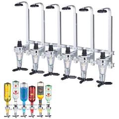 4/6 Bottle Optics for Spirits Bar Butler Wall Mounted Bottle Bracket Upside Down Drink Dispenser Stand Rack for Home Pub or Kitchen Bar, 30ml Optic Spirit Barware Set